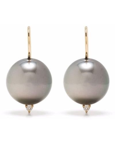 Mizuki Boucles d'oreilles serties de perles en or 14ct - Métallisé