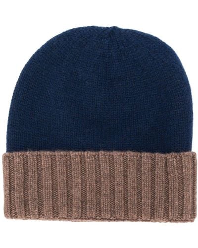 Dell'Oglio Ribbed Detail Knitted Hat - Blue
