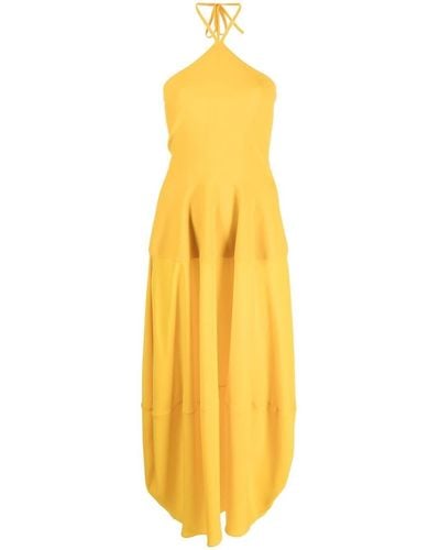 Stella McCartney Midi-jurk Met Halternek - Geel