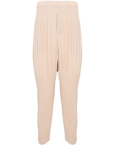 Homme Plissé Issey Miyake Pleated Regular Trousers - Natural