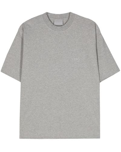 VTMNTS Logo-embroidered Cotton T-shirt - Gray