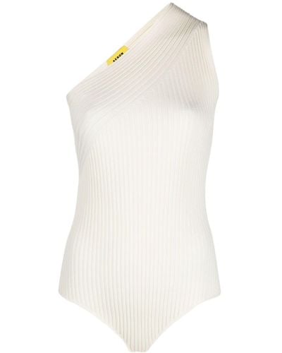 Aeron One-shoulder Knitted Bodysuit - White