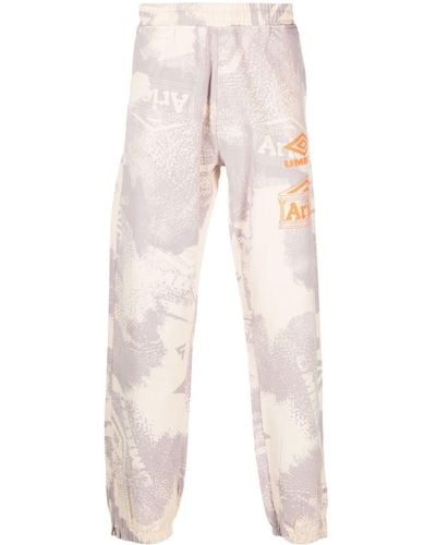 Aries X Umbro Graphic-print Track Trousers - Pink