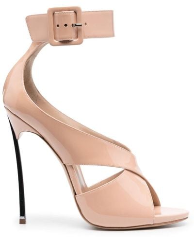 Casadei Blade 120mm Patent Sandals - Pink