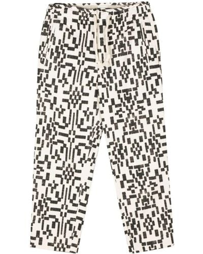 Isabel Marant Pantalon ample à motif Piago - Blanc