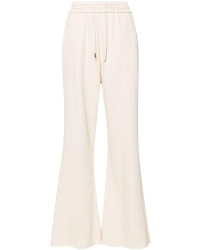 Jacob Cohen Drawstring-waist Flared Twill Trousers - Natural