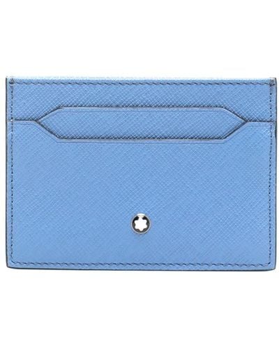 Montblanc Logo-plaque Leather Card Holder - Blue