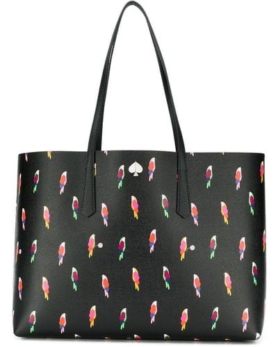 Kate Spade Parrot Print Tote Bag - Black