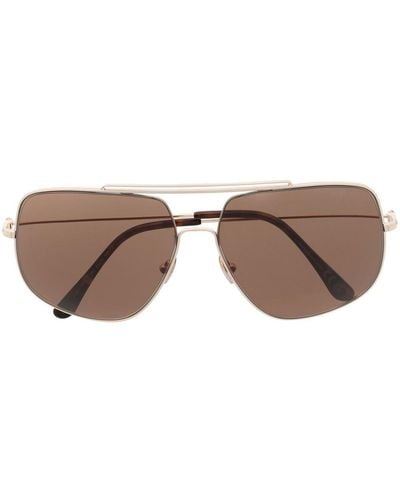 Tom Ford Tinted-lens Pilot-frame Sunglasses - Brown