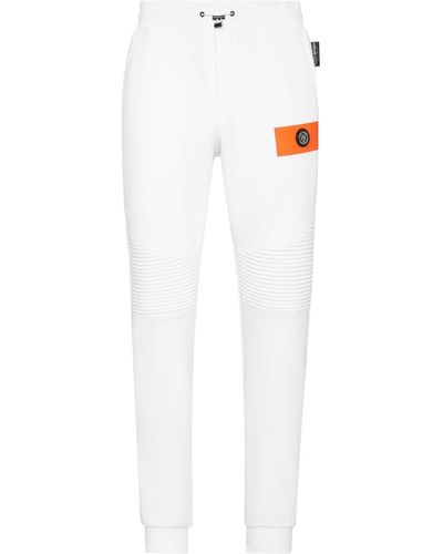 Philipp Plein Ribbed Panelling Track Trousers - White