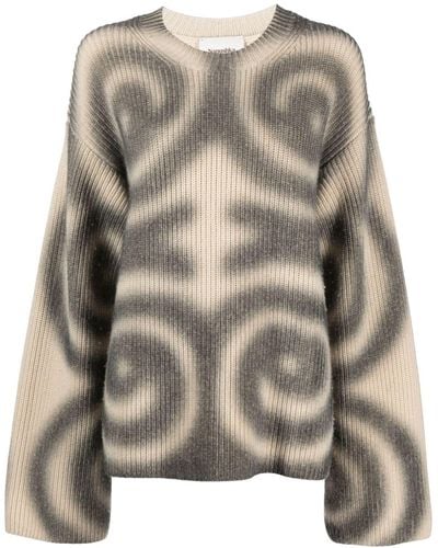 Nanushka Spiral Wool-blend Sweater - Brown