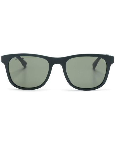 Lacoste Logo-engraved Square-frame Sunglasses - Green