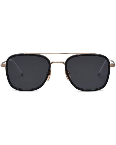 Thom Browne Pilot-frame Titanium Sunglasses - Black
