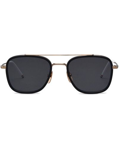 Thom Browne Pilotenbrille aus Titan - Schwarz