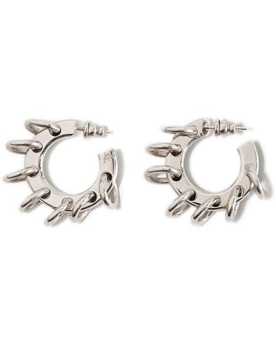 Emilio Pucci Dangling Loops Hoop Earrings - White