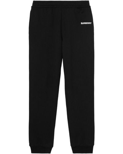 Burberry Pantalones de chándal con logo estampado - Negro