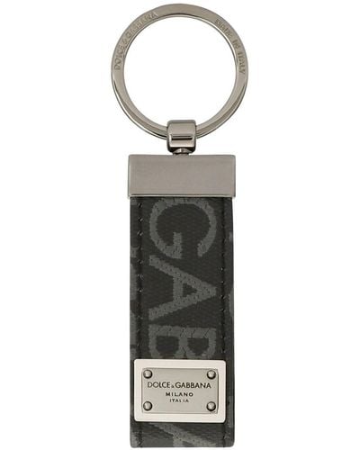 Dolce & Gabbana Schlüsselanhänger mit Logo-Jacquard - Schwarz