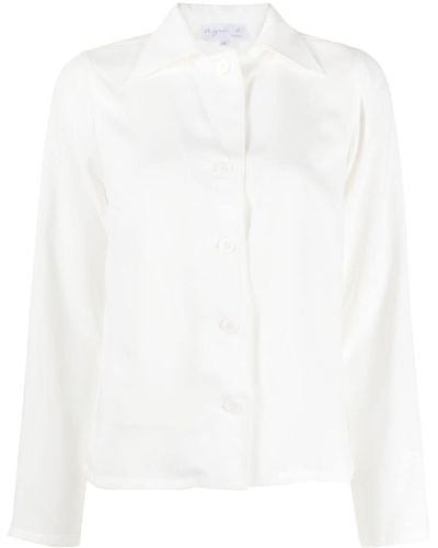 agnès b. V-neck Long-sleeve Shirt - White