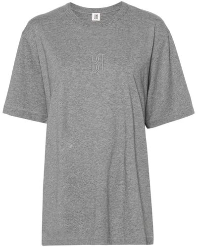 By Malene Birger Fayeh Logo-embroidered T-shirt - Grey