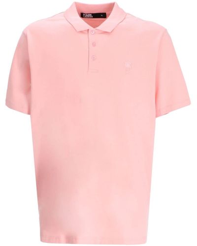 Karl Lagerfeld Poloshirt Met Borduurwerk - Roze
