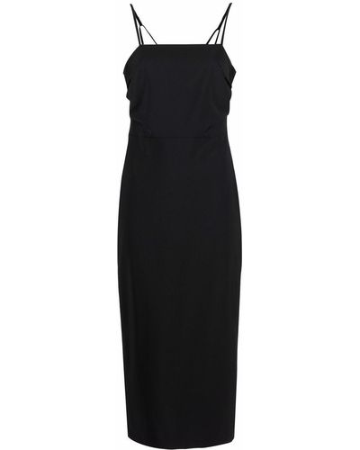 Seventy Square Neck Sleeveless Midi Dress - Black