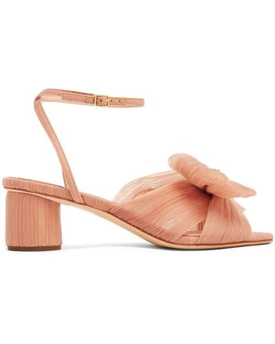 Loeffler Randall Dahlia 50mm Plissé Bow Sandals - Pink