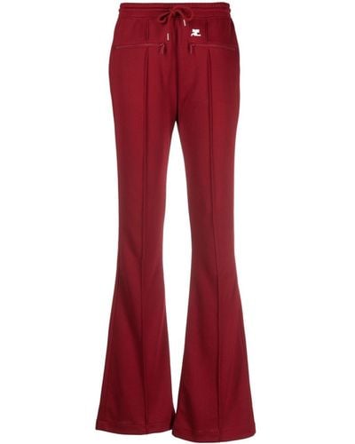 Courreges Interlock Bootcut Track Trousers - Red