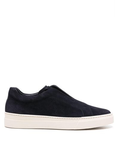 SCAROSSO Luca Slip-on Suede Trainers - Blue