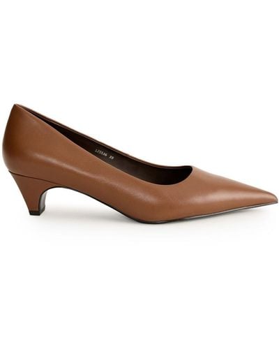 12 STOREEZ 50mm Pointed-toe Leather Pumps - Brown
