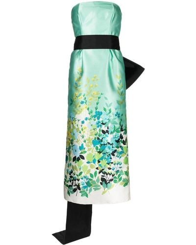 Bambah Oversize Bow Detail Gown - Green