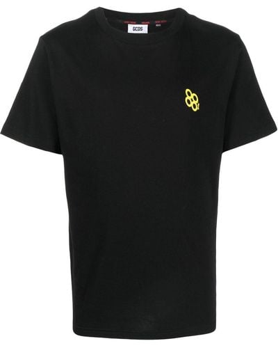 Gcds T-shirt nera in jersey di cotone - Nero