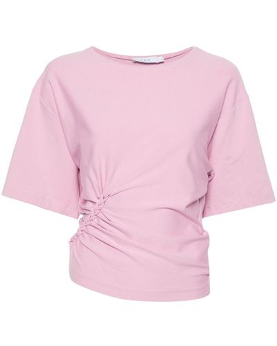 IRO Alizee Gathered-detailing T-shirt - Pink