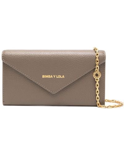 Bimba Y Lola Logo-debossed Leather Wallet - Grey