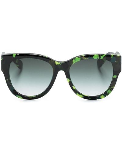 Chloé Camouflage-print Cat Eye-frame Sunglasses - Green