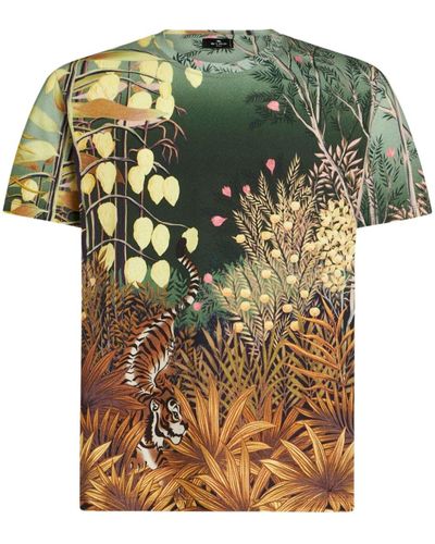 Etro T-Shirt mit grafischem Print - Grün