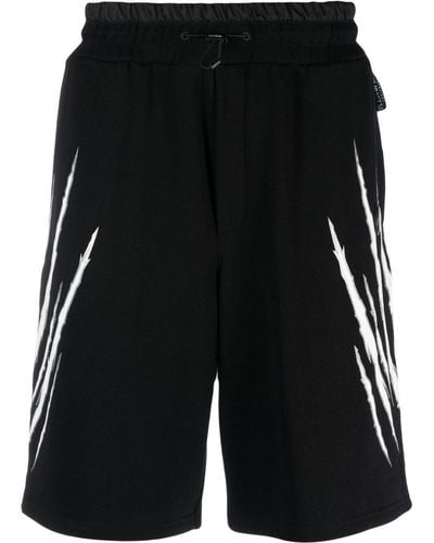 Philipp Plein Scratch-print jogging Shorts - Black