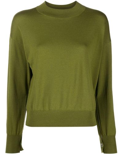 Zanone Gerippter Pullover mit Stehkragen - Grün
