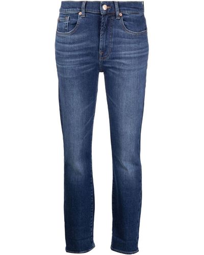 7 For All Mankind Vaqueros skinny de talle bajo - Azul