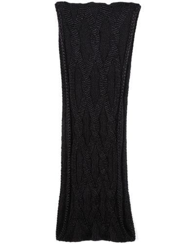 Agnona Cable-knit Silk Blend Scarf - Black