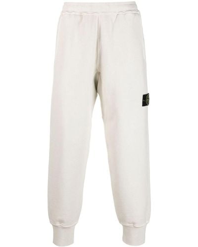 Stone Island Pantalones de chándal con distintivo Compass - Blanco