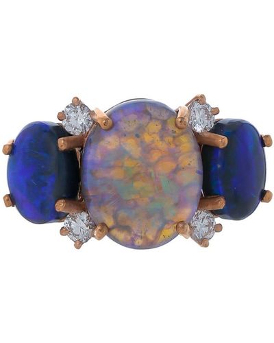 Irene Neuwirth 18kt Rose Gold One-of-a-kind Opal Diamond Ring - Blue