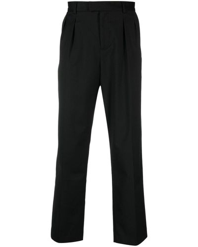 Karl Lagerfeld Logo-embroidered Pleat-detail Tailored Pants - Black