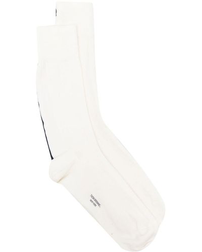 Thom Browne Socks With Logo - White