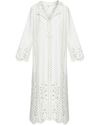 Oscar de la Renta Floral Guipure-lace Tunic Midi Dress - White