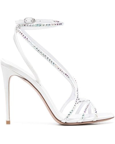 Le Silla Belen 105mm Crystal-embellished Sandals - White