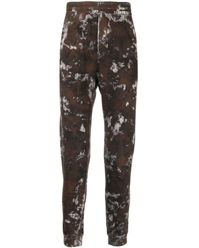 Avant Toi Marbled Tapered Track Pants - Grey