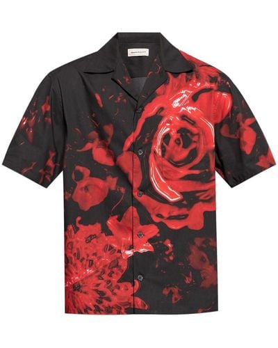 Alexander McQueen Dutch Flower Organic Cotton Shirt - Red