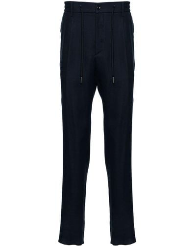 Tagliatore Newman Mid-rise Tapered Trousers - Blue