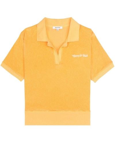 Sporty & Rich Ny Tennis Club Terry-effect Polo Shirt - Yellow