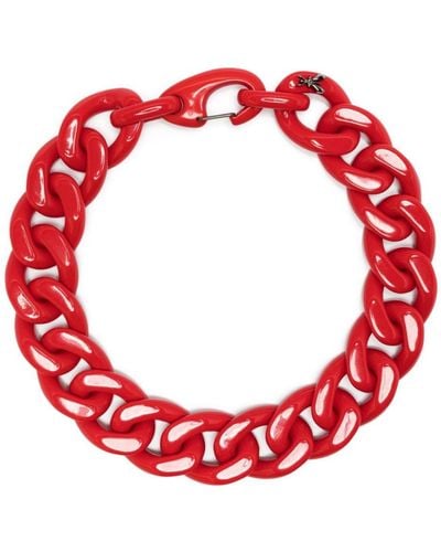 Patrizia Pepe Chunky Anchor-chain Necklace - Red